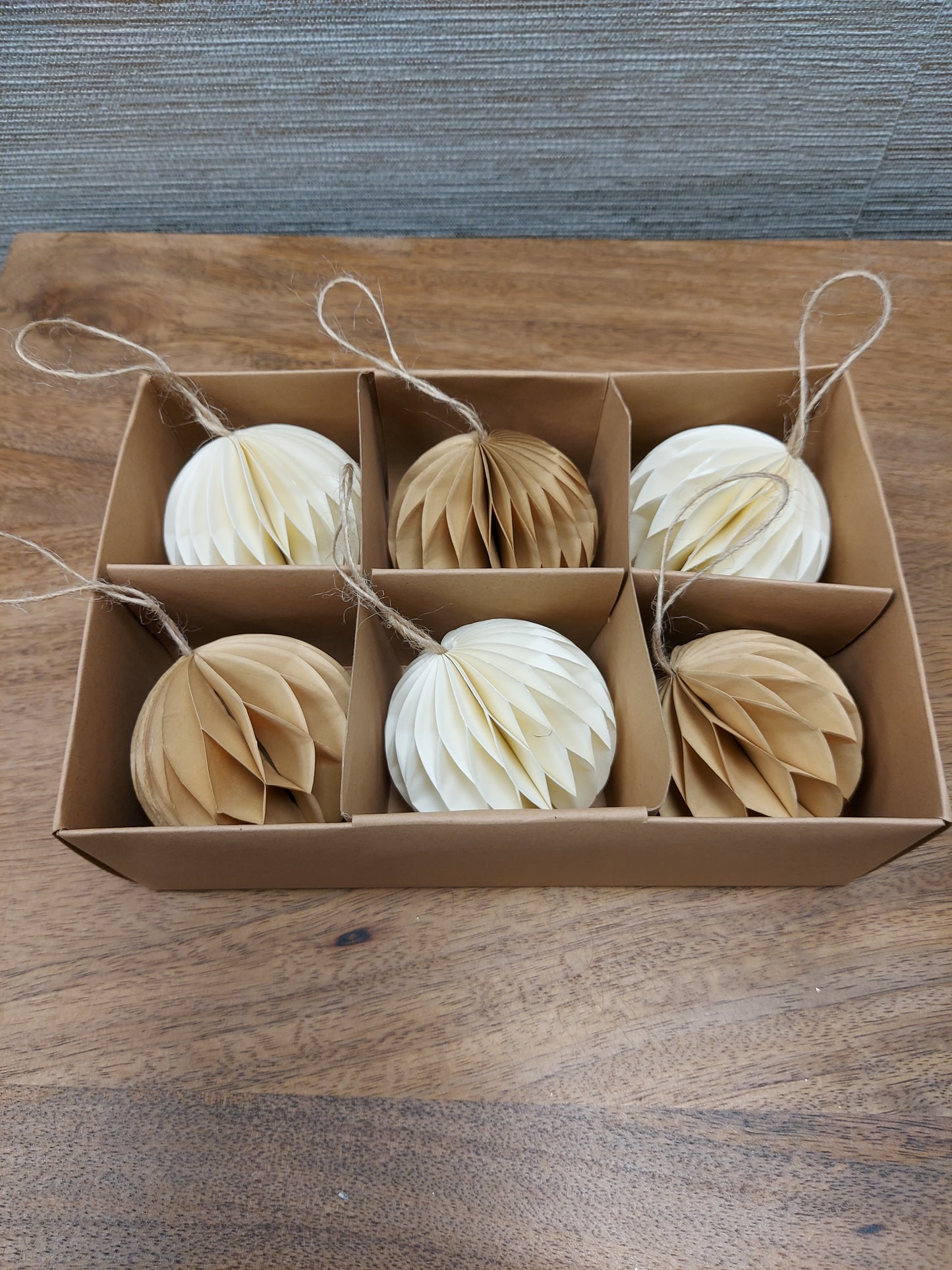 Cream & Gold Honeycomb set of 6