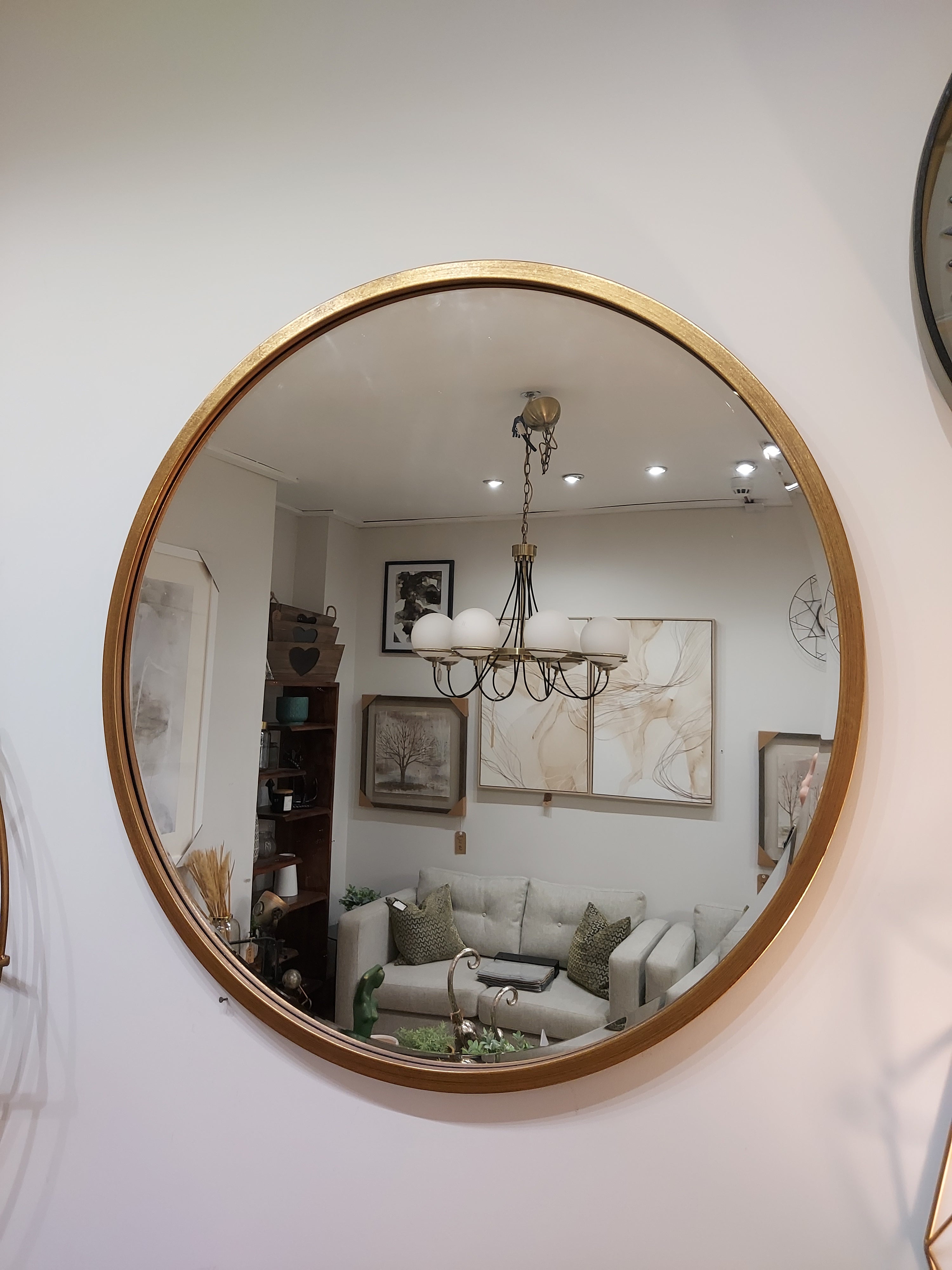 Antique Gold Round Mirror 80cm ??? Darcey???s Interiors