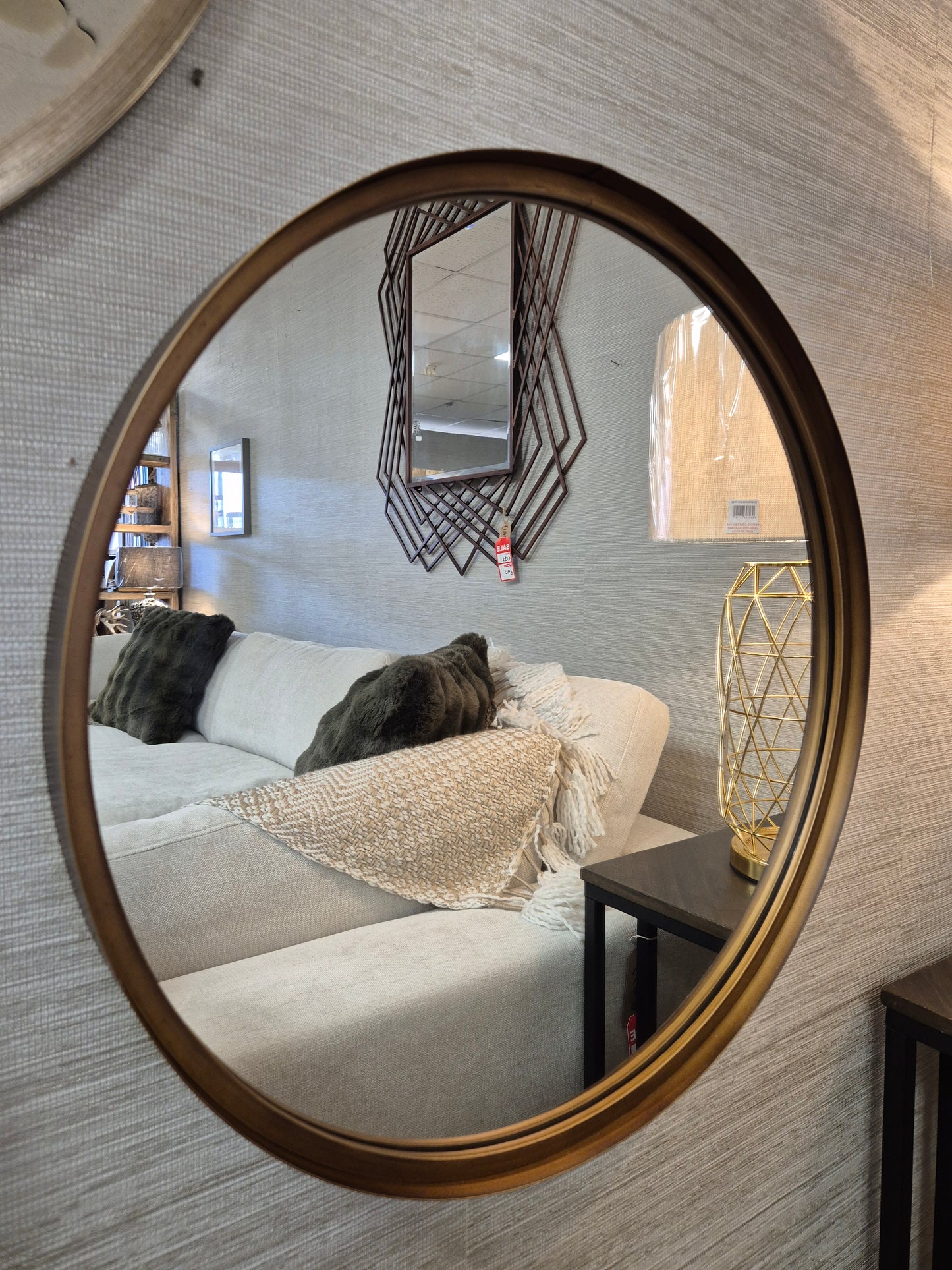 Thin Bezel Bronze Mirror 62cm