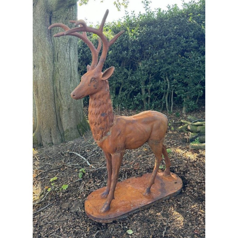 Life Size Vintage Style Cast Iron Stag