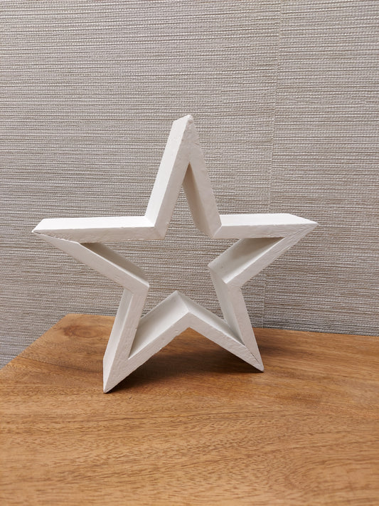 Small Wooden Star White 22cm