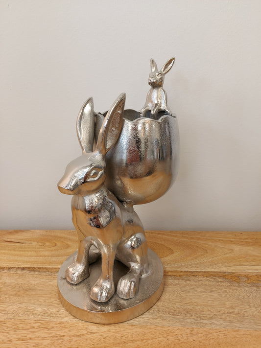 Rabbit With Junior Aluminium Decor