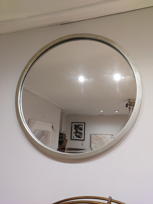 Antique Silver Round Mirror 80cm