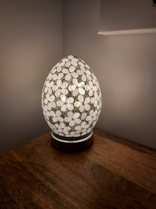 Small Egg Lamp With Opaque Flower