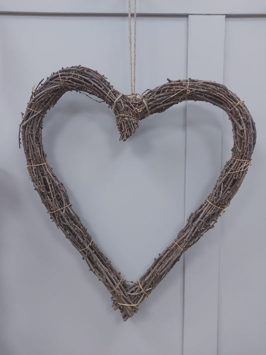 Hand Twined Heart Wreath