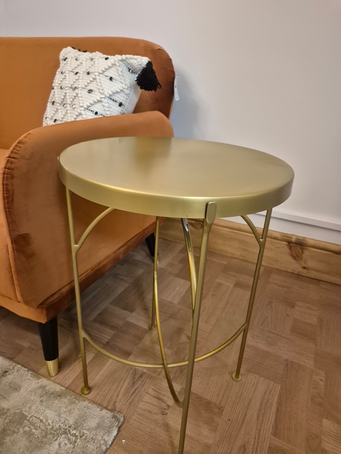 Round Brass Side Table