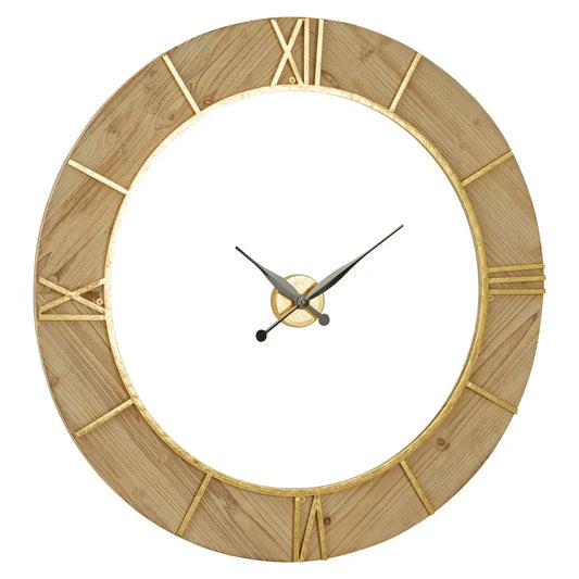 Wood & Gold Wall Clock