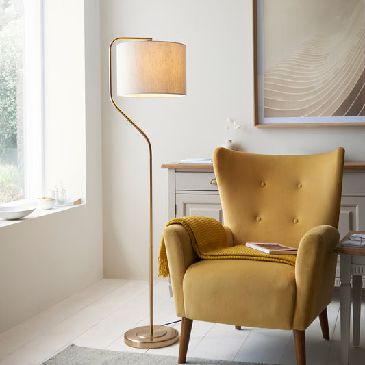 Clement Floor Lamp Brushed Aged Brass