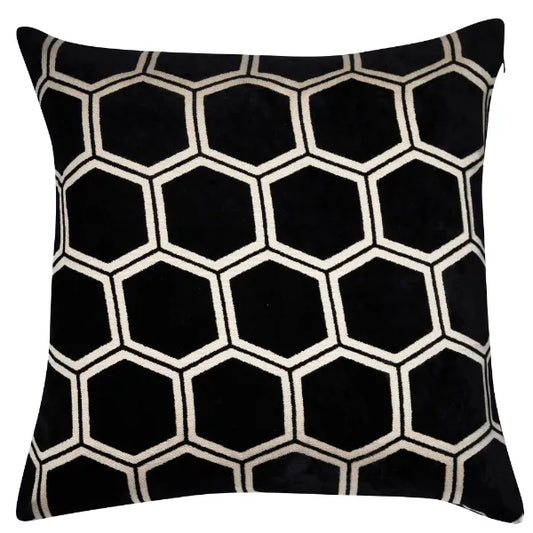 Ivor Luxury Velvet Black Feather Cushion (Large)