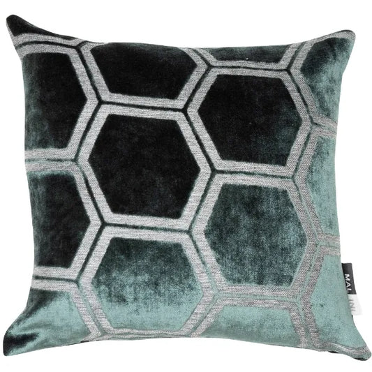 Ivor Luxury Velvet Pine Green Feather Cushion