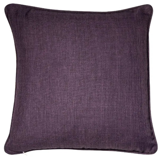 Helsinki Purple Faux Linen Feather Cushion
