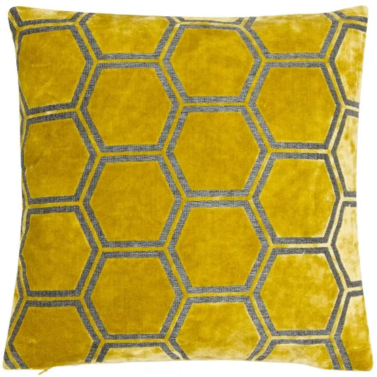 Ivor Luxury Velvet Mustard Feather Cushion