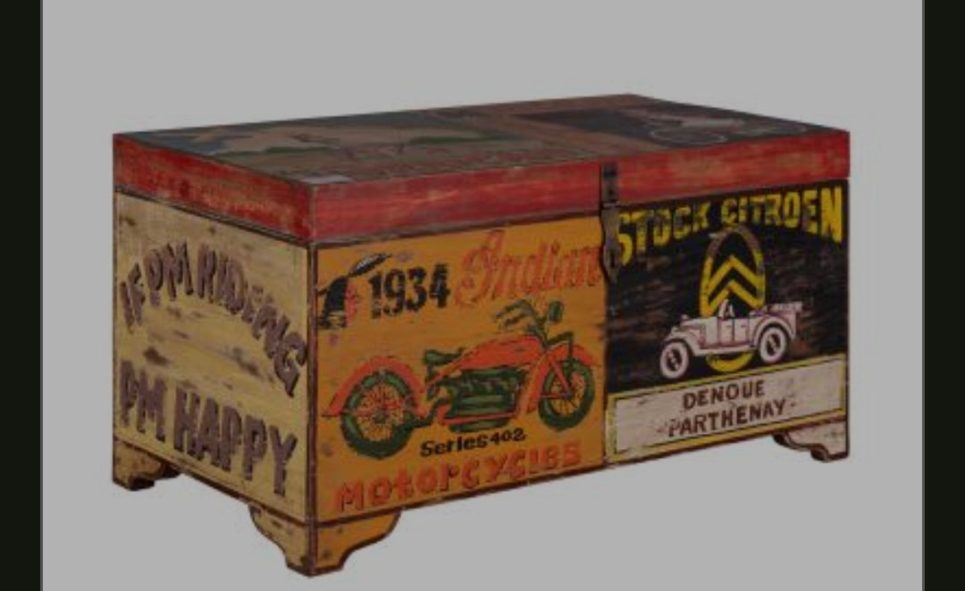Hand painted Storage Trunk