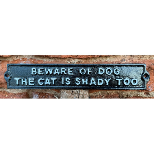 Shady Cat Cast Iron Sign