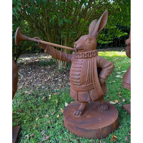 Large Cast Iron The White Rabbit Sculpture – Darcey’s Interiors